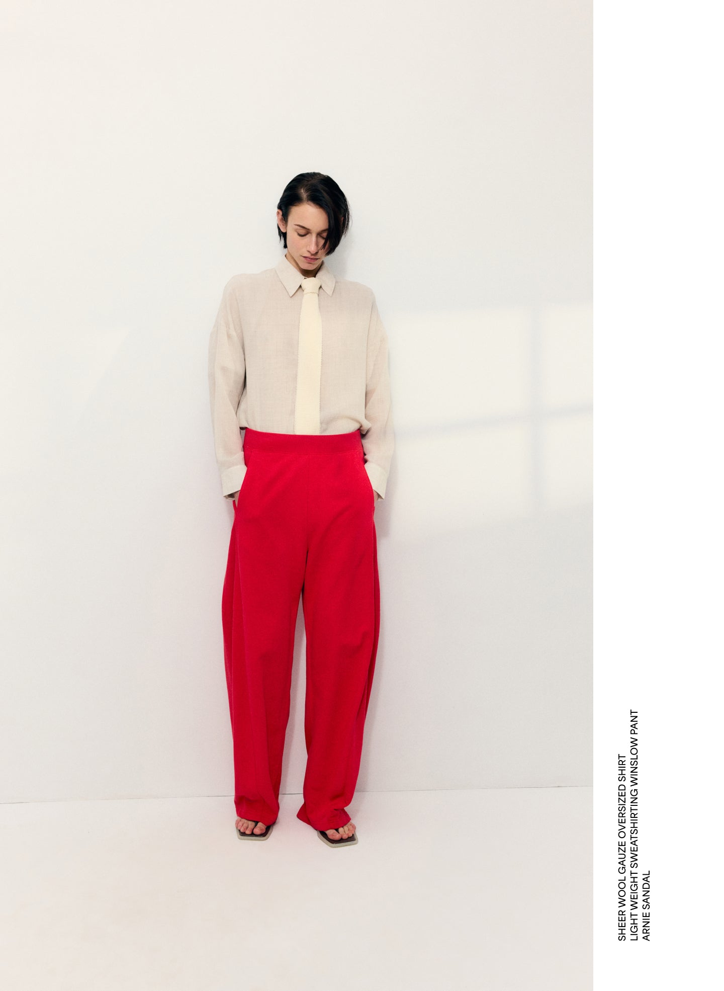 Red Light Weight Sweatshirting Winslow Pant - editorial image on model
