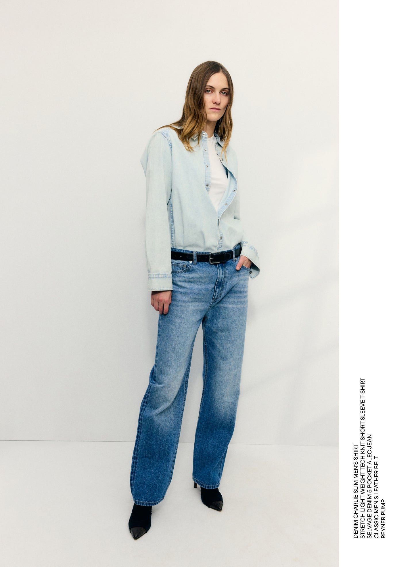 Classic Wash Selvage Denim 5 Pocket Alec Jean - editorial image on model