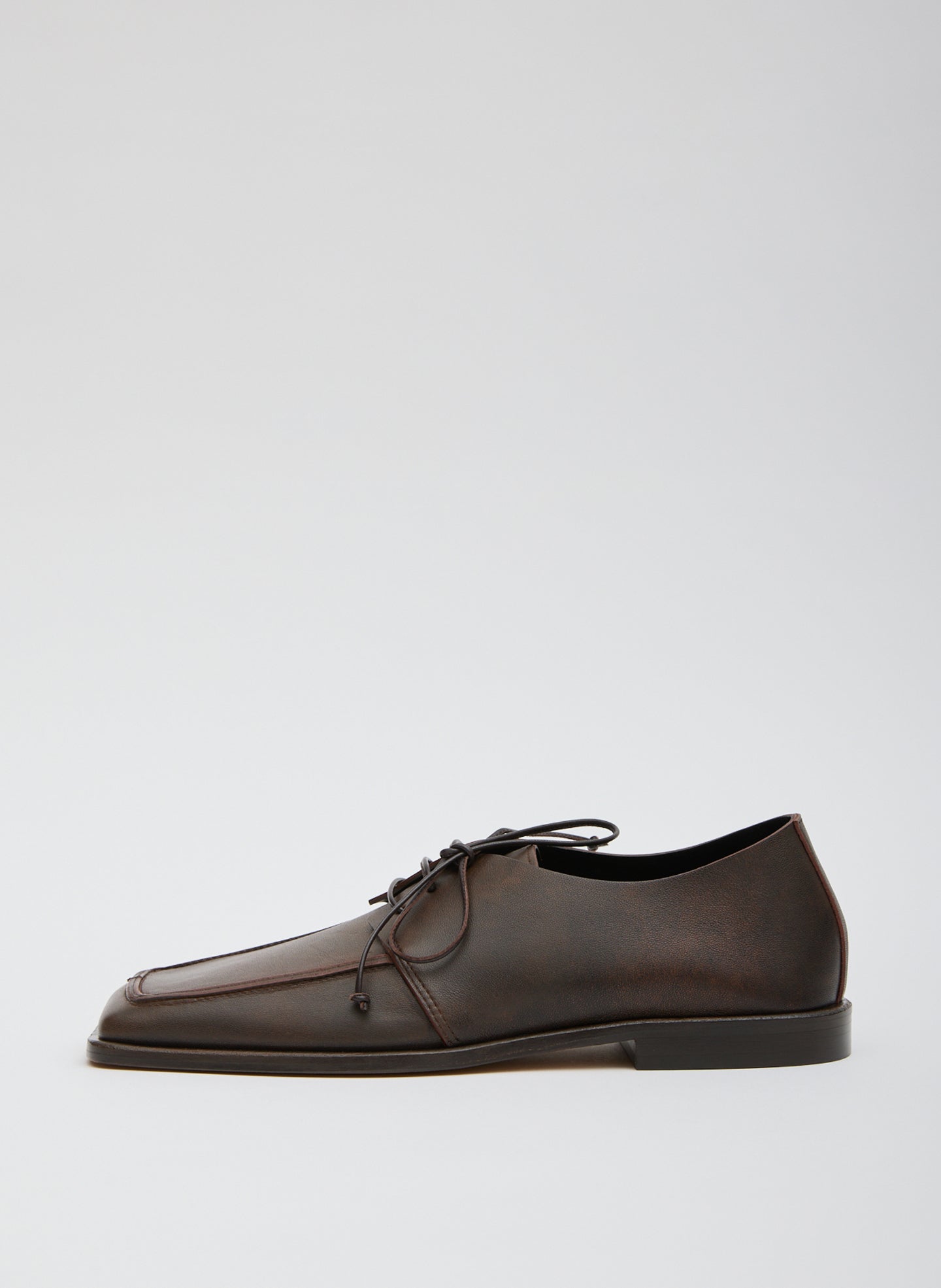 Brown Brody Square Toe Loafer - leather, side view