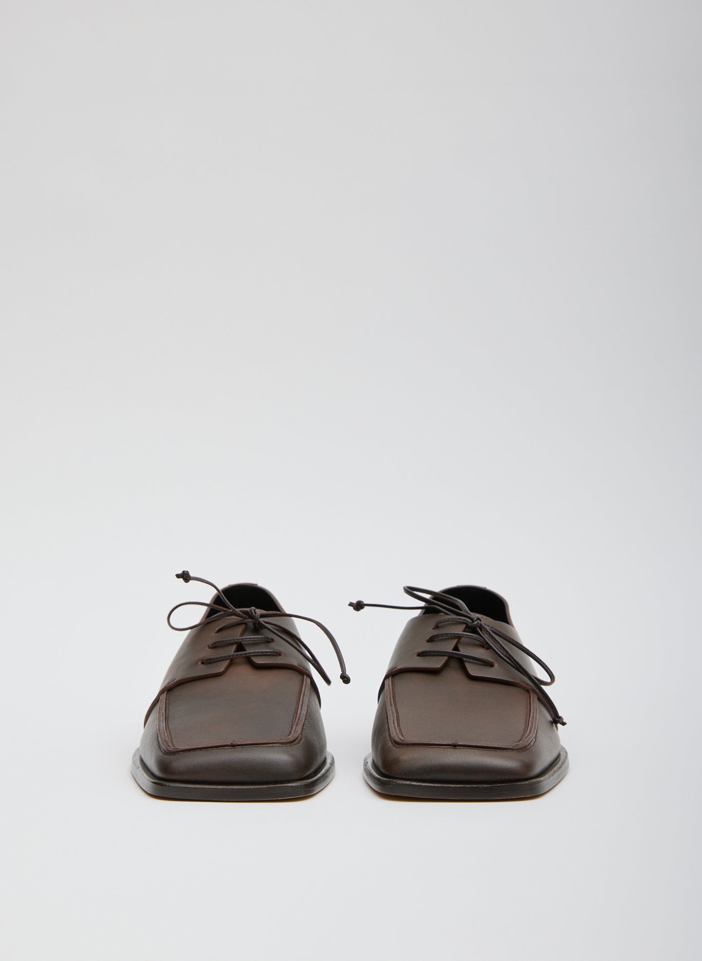 Brown Brody Square Toe Loafer - leather, front view