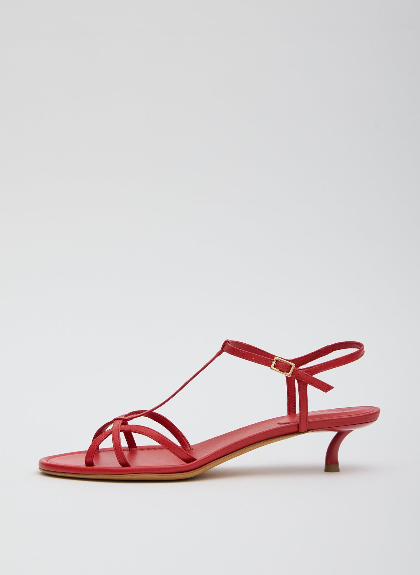 Red Christopher Heel - heeled leather sandal, side view