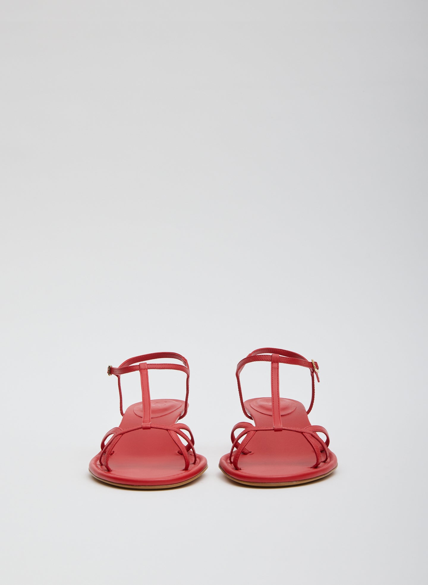 Red Christopher Heel - heeled leather sandal, front view