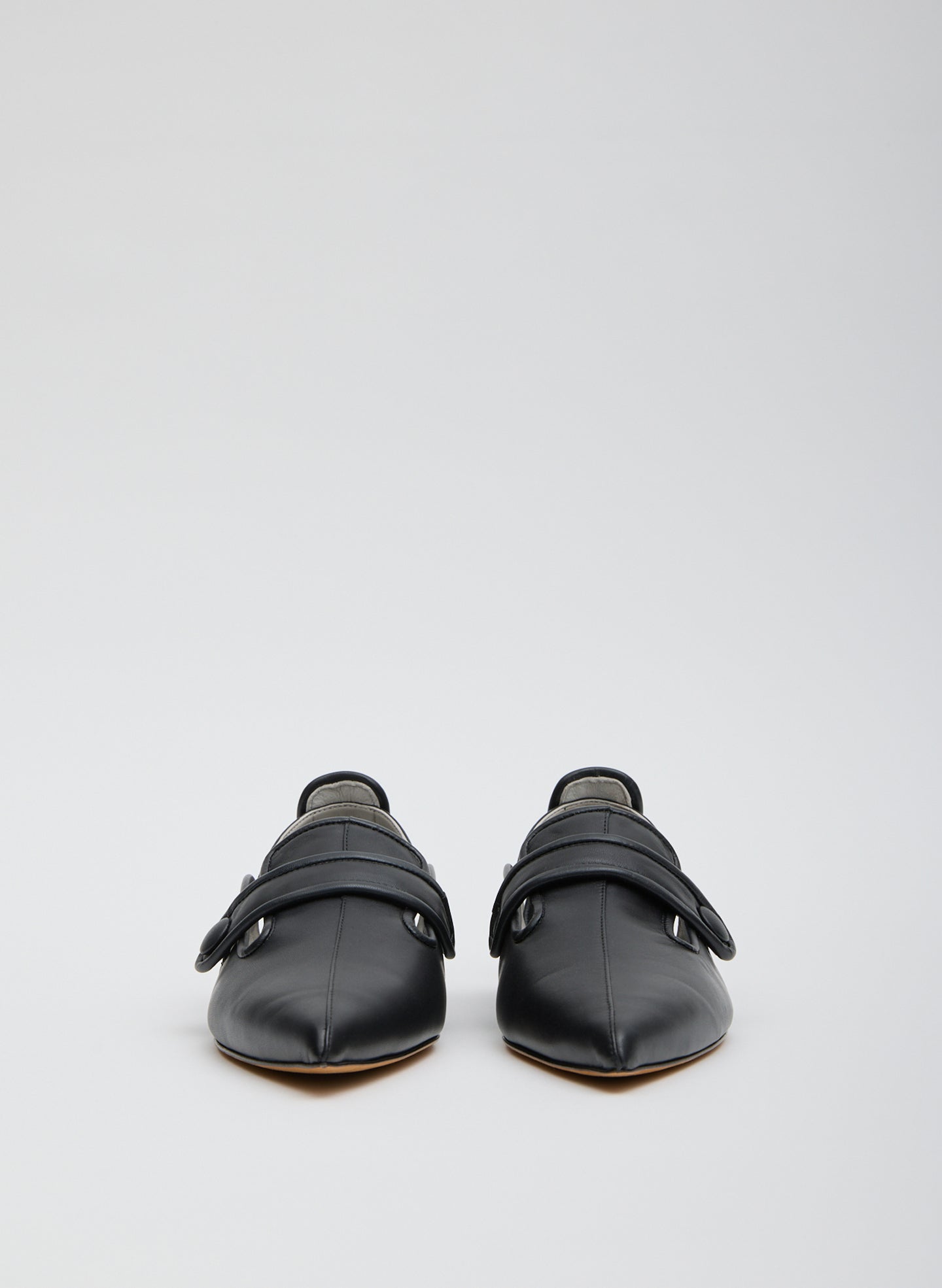 Dark Navy Cozy Rudolph Flat - pointed toe, front view