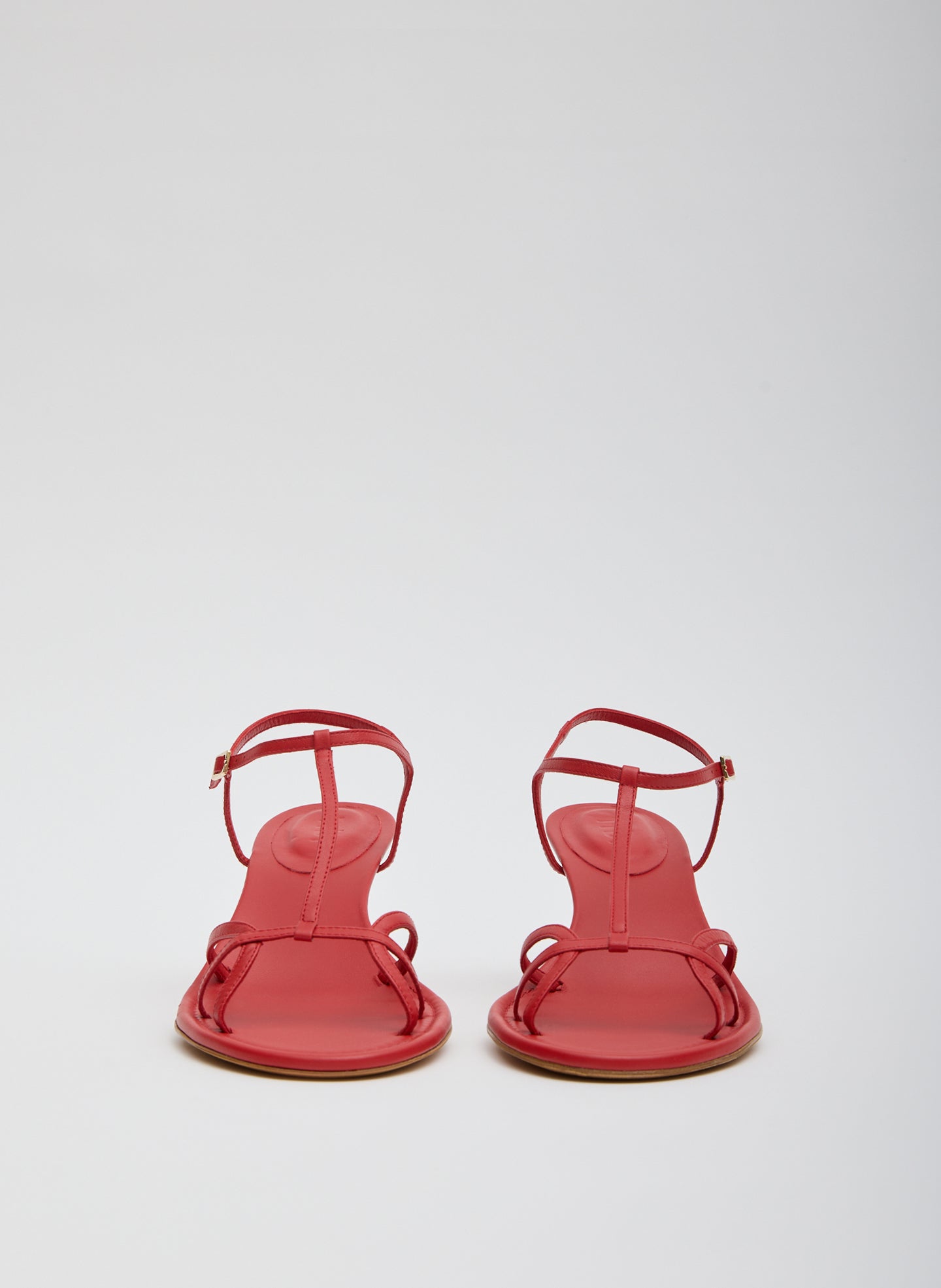 Red Milbourne Heel - heeled leather sandal, front view