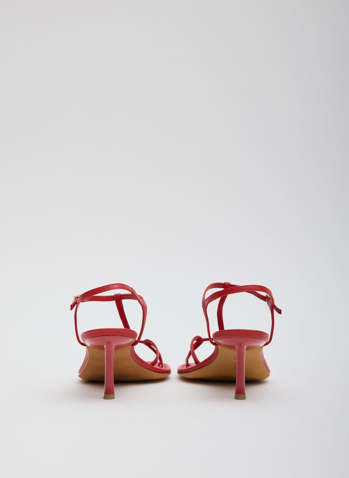 Red Milbourne Heel - heeled leather sandal, back view