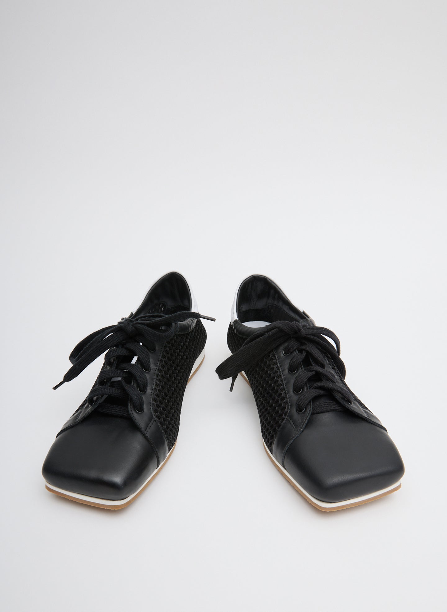 Black Seth Mesh Sneaker - leather sneakers, front view