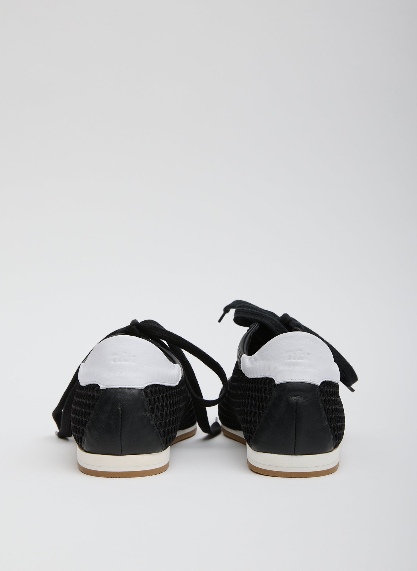 Black Seth Mesh Sneaker - leather sneakers, back view
