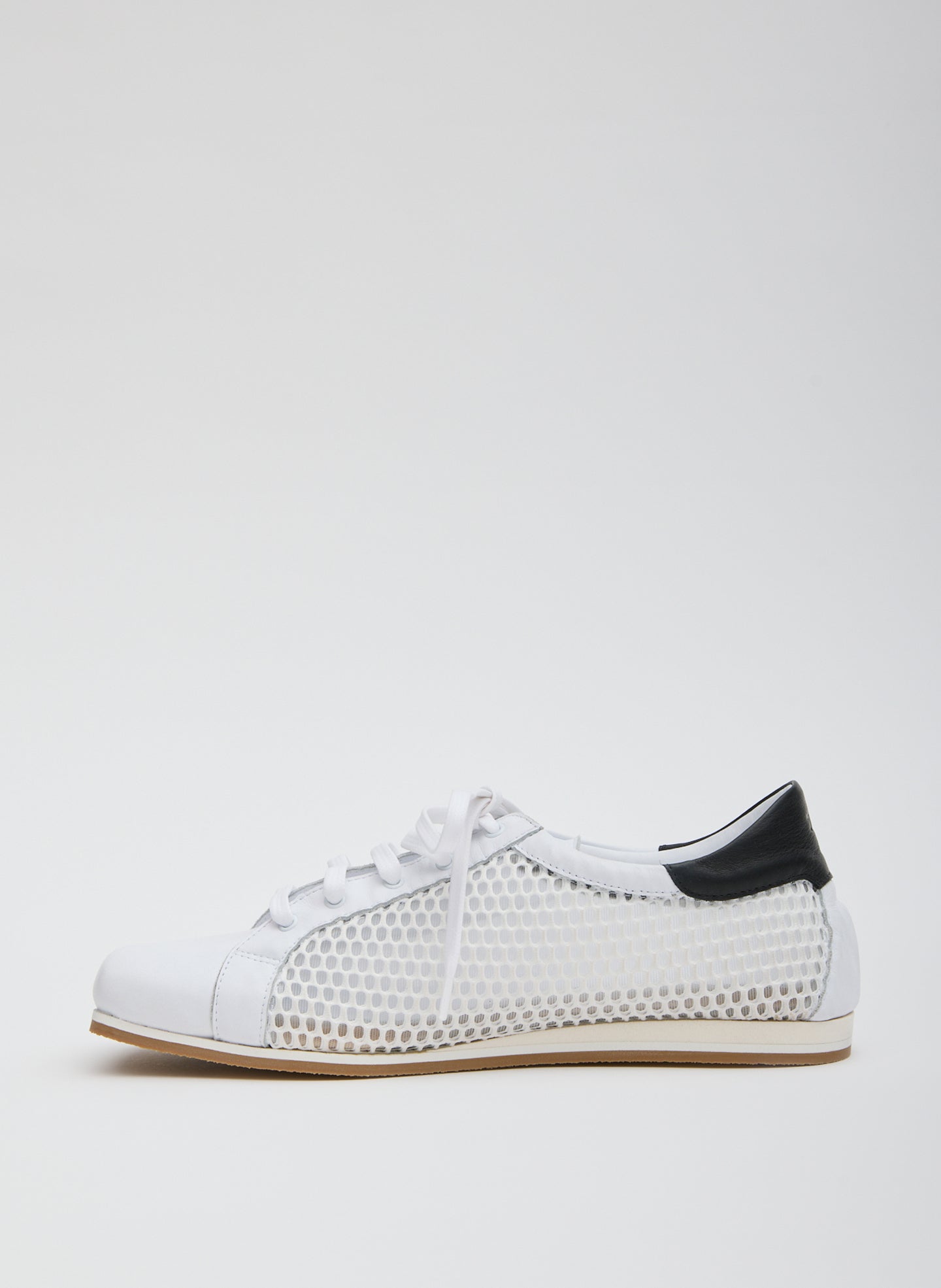 White Seth Mesh Sneaker - leather sneakers, side view