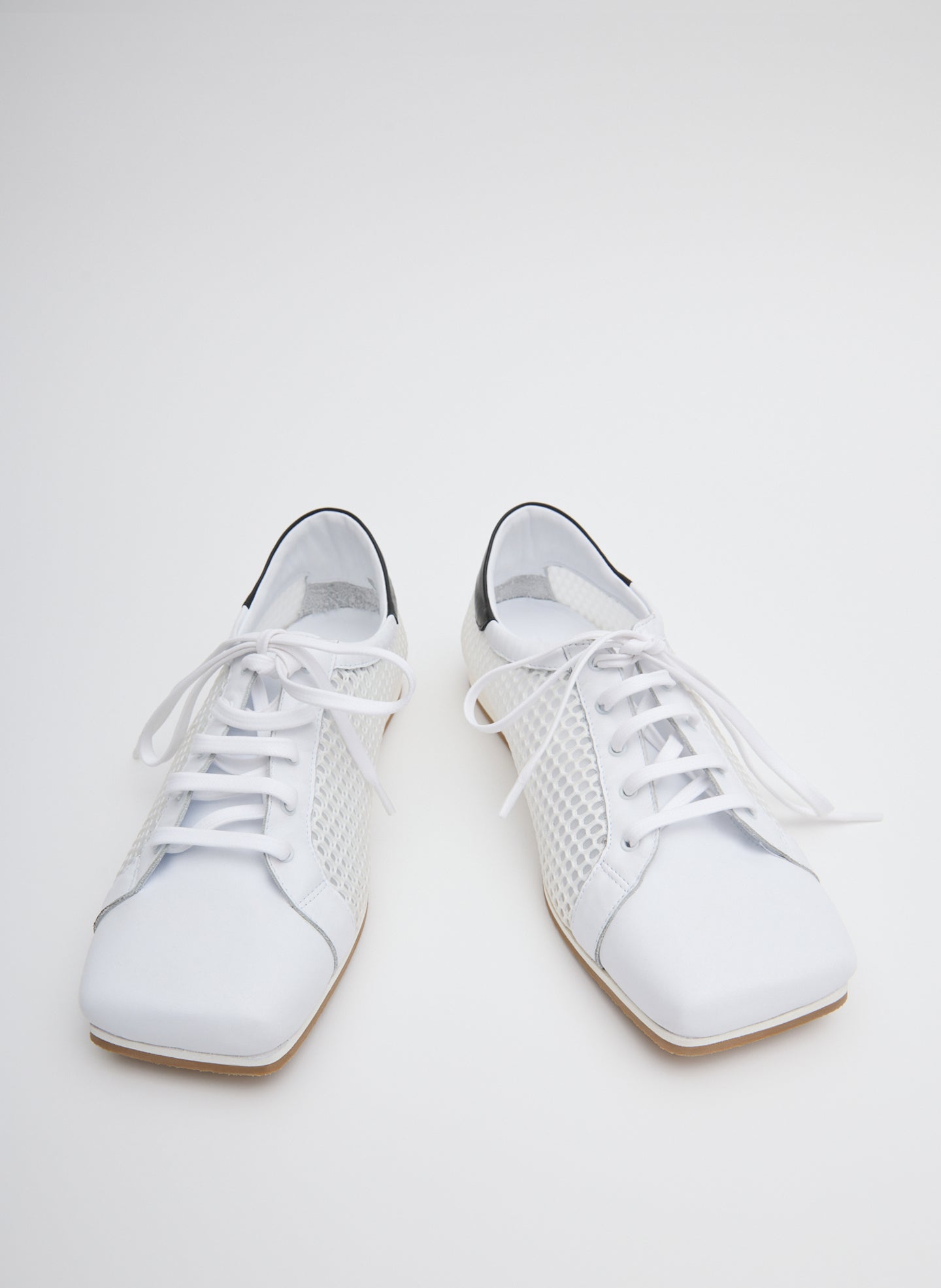White Seth Mesh Sneaker - leather sneakers, front view