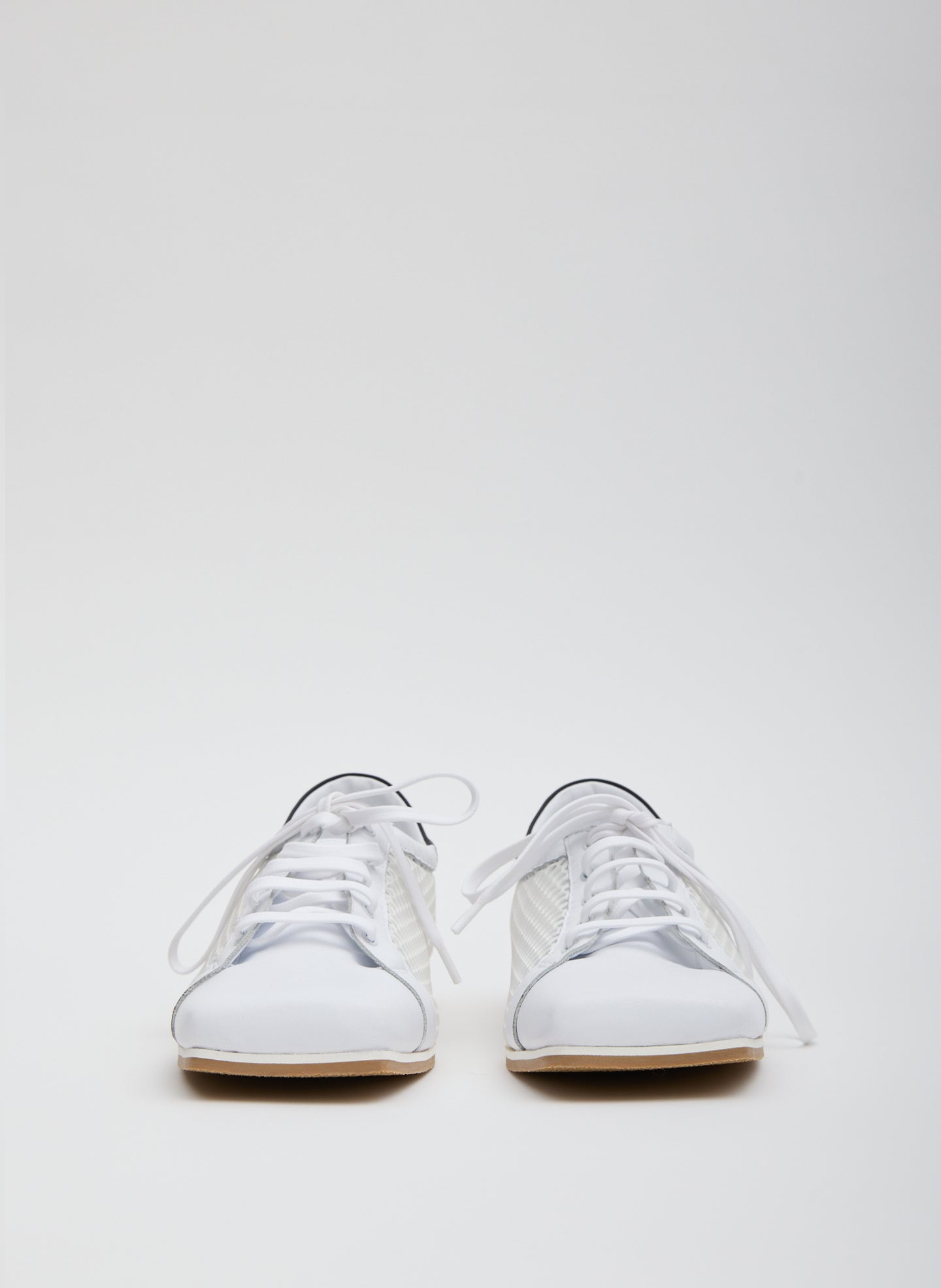 White Seth Mesh Sneaker - leather sneakers, front view