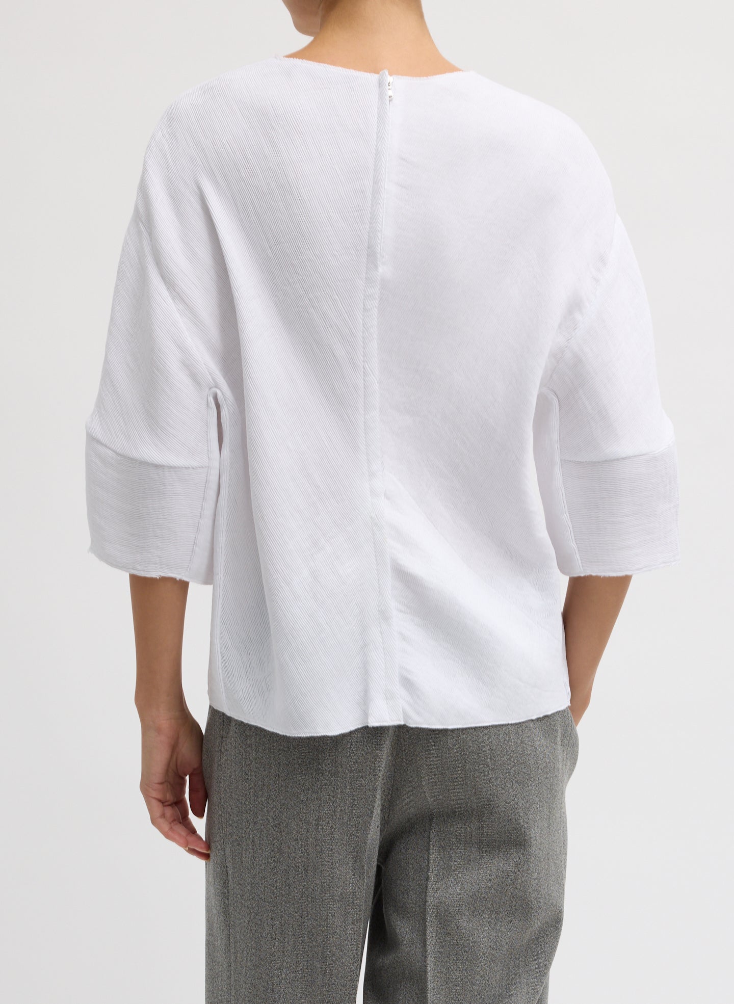 Viscose Plisse Hinged Short Sleeve Top