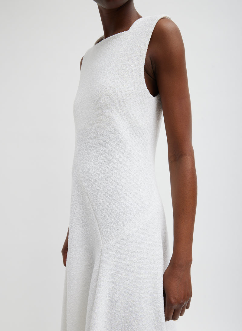 Boucle Knit Sculpted Dress White-7