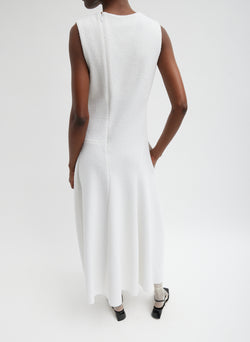 Boucle Knit Sculpted Dress White-8