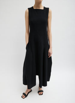 Boucle Knit Sculpted Dress Black-6
