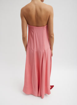 4-Ply Silk Strapless Sculpted Dress Pink-6