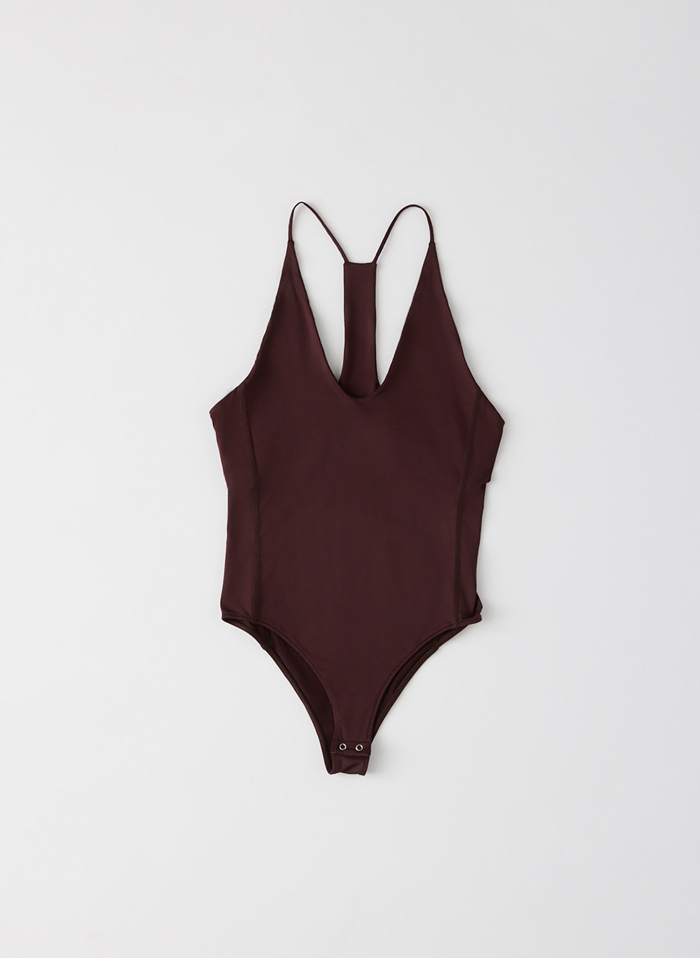 Burnt Brown Stretch Lightweight Tech Knit Strappy Racerback Tank Top - flat lay