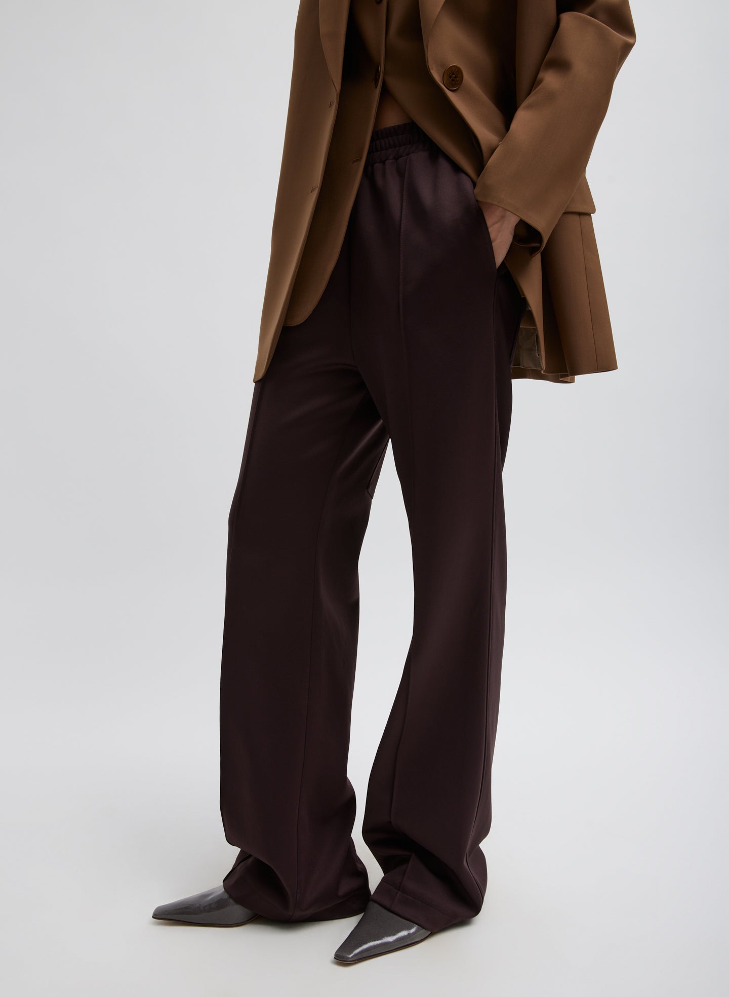 Brown Active Knit Scottie Jogger - side view on model