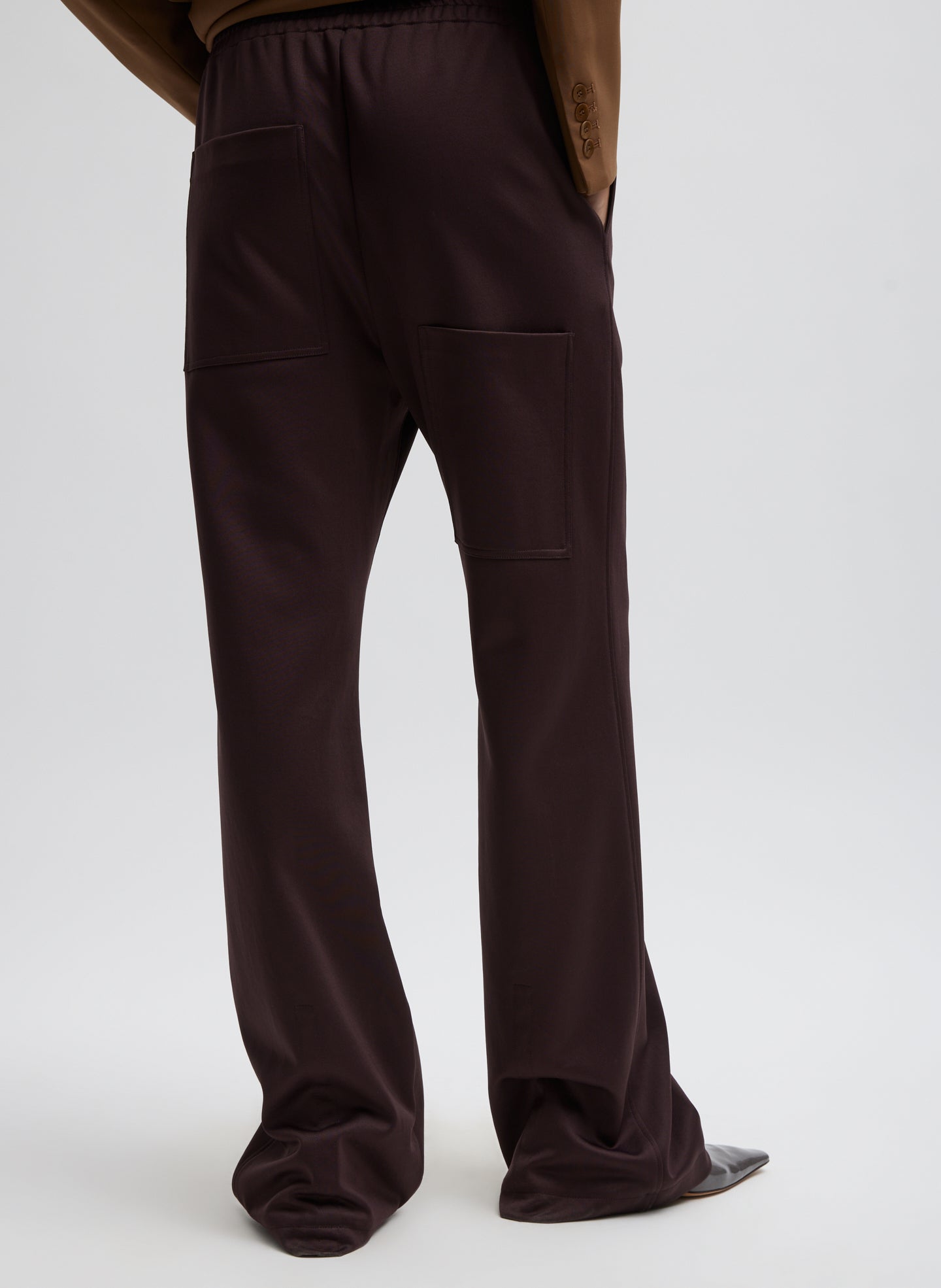 Brown Active Knit Scottie Jogger - back view on model