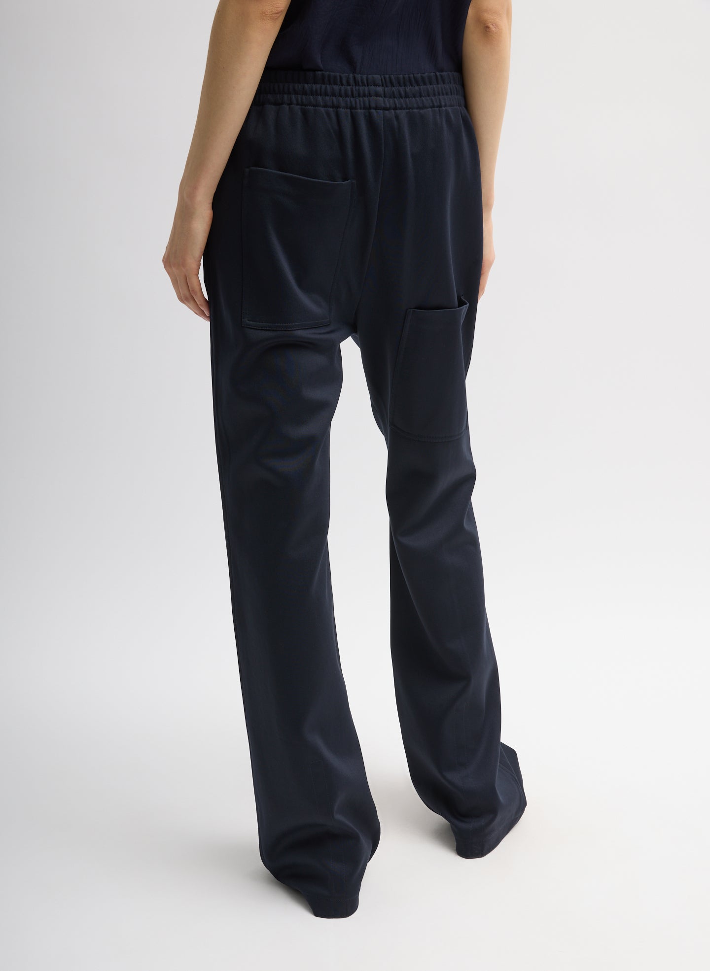 Navy Active Knit Scottie Jogger - back view on model