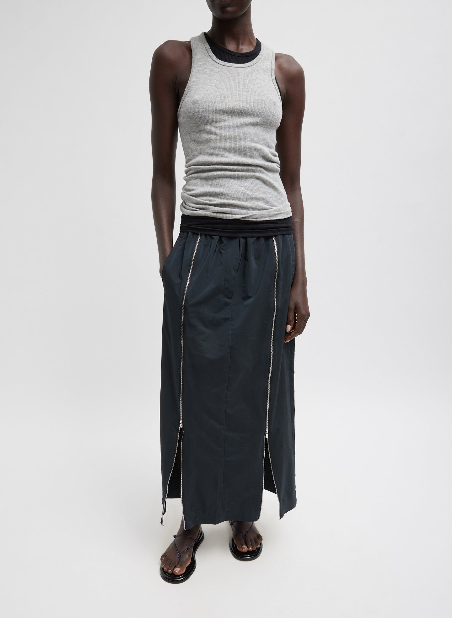 Circular Fine Rib T-Shirt Tank