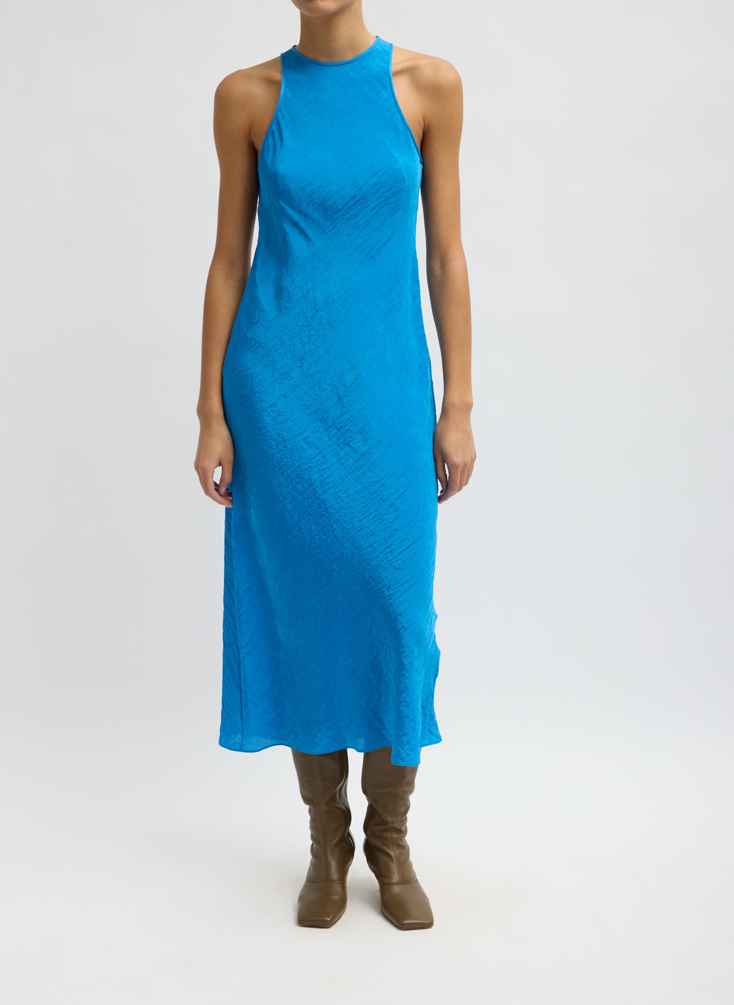 The Crinkle Slip Midi Bias Dress