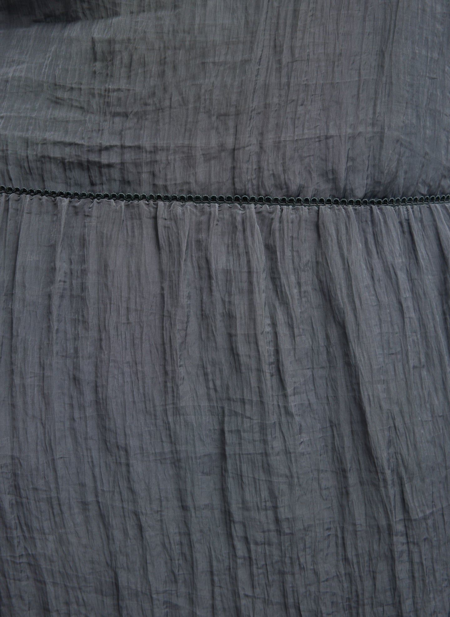 Dark Grey Crinkle Slip Skirt - closeup of waistband detail