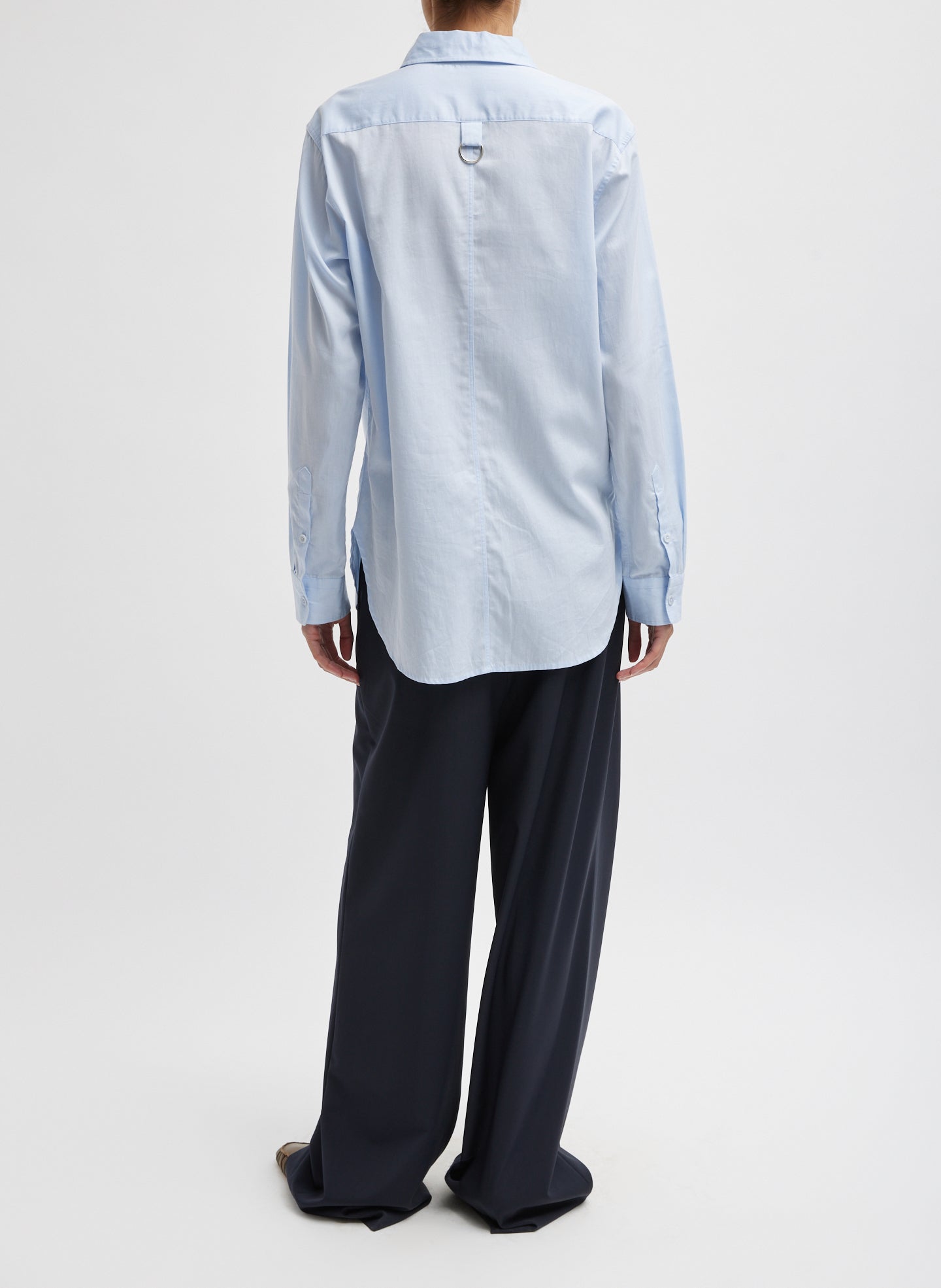 Light Blue Charlie Men's Slim Shirt - full look, back view on model