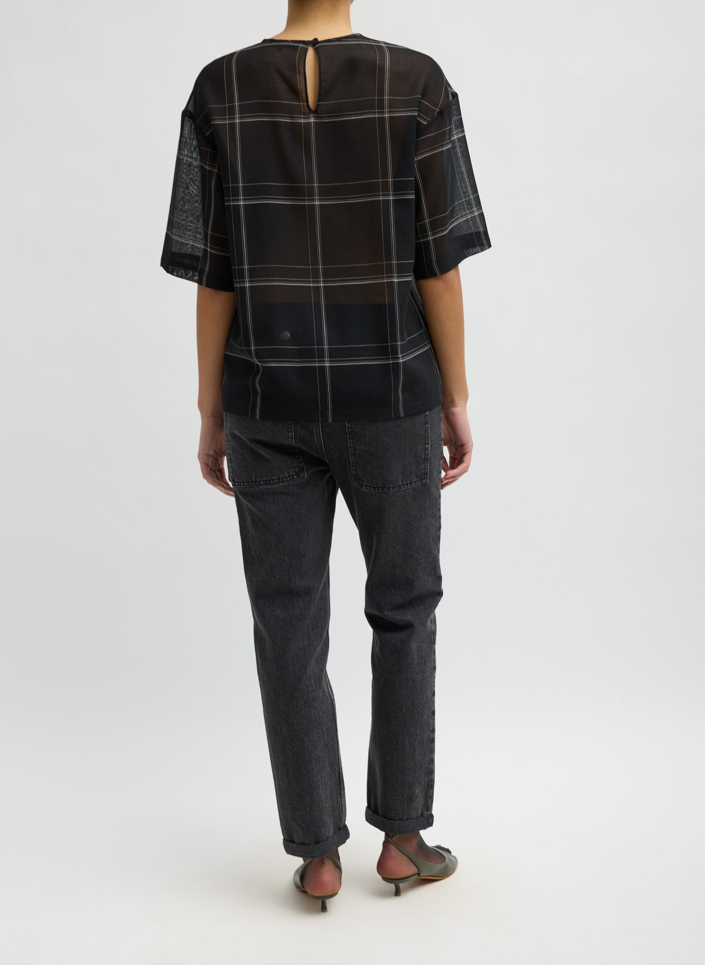 Black Denim Willem Jean - slim leg denim, back view on model