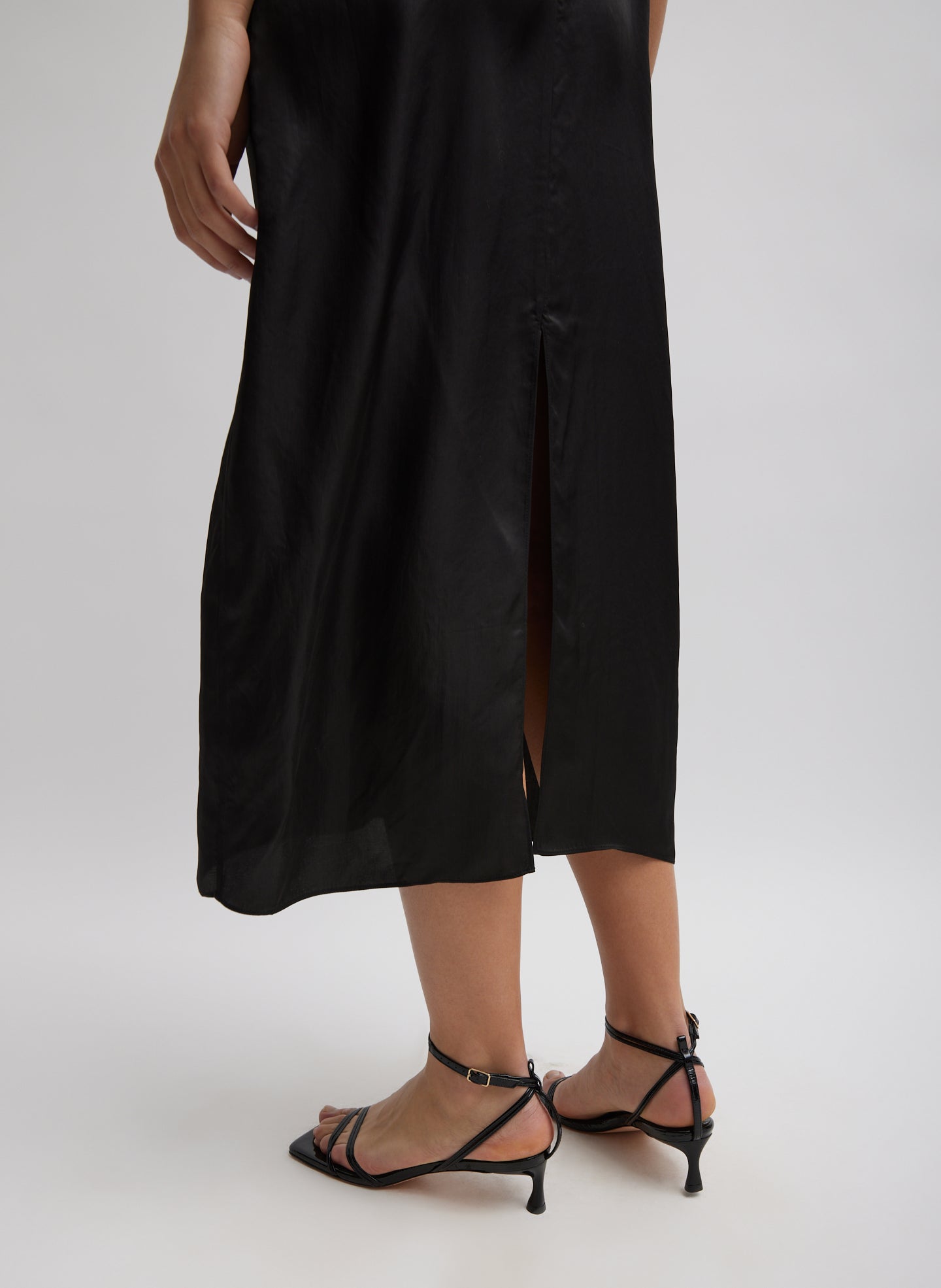 Black Slip Dress - closeup of back vent