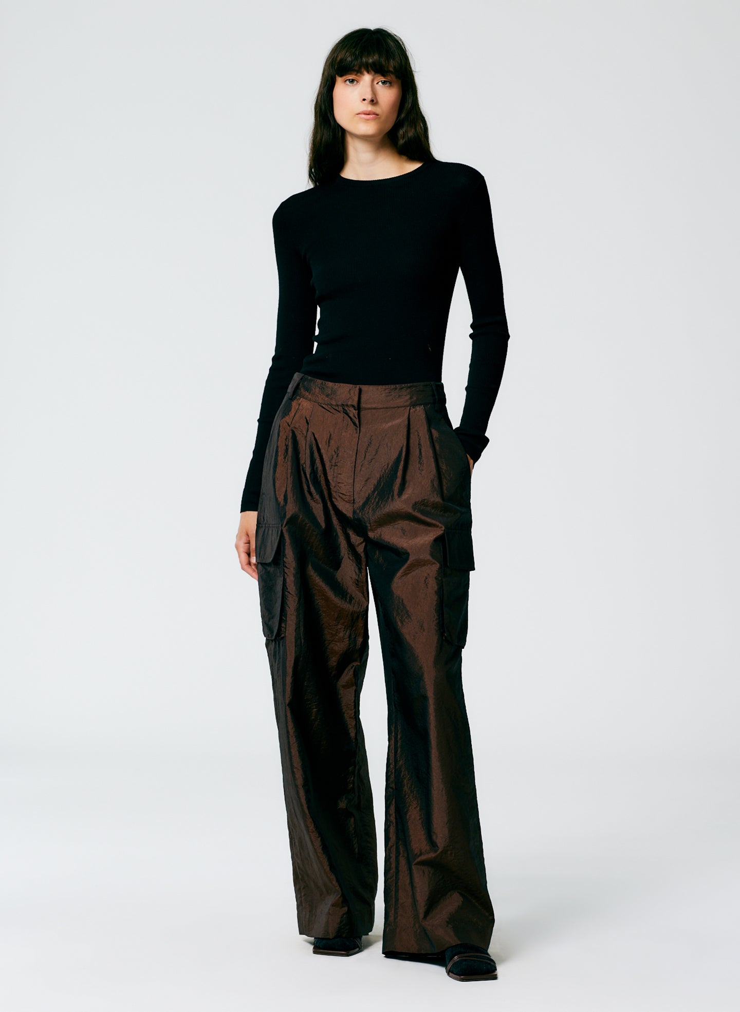 Stella Crispy Nylon Pleated Cargo Pant