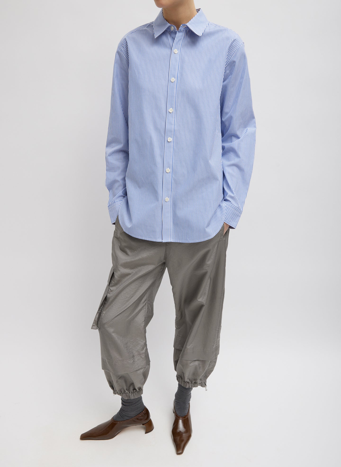 Nylon Snap Pull On Jogger Pants