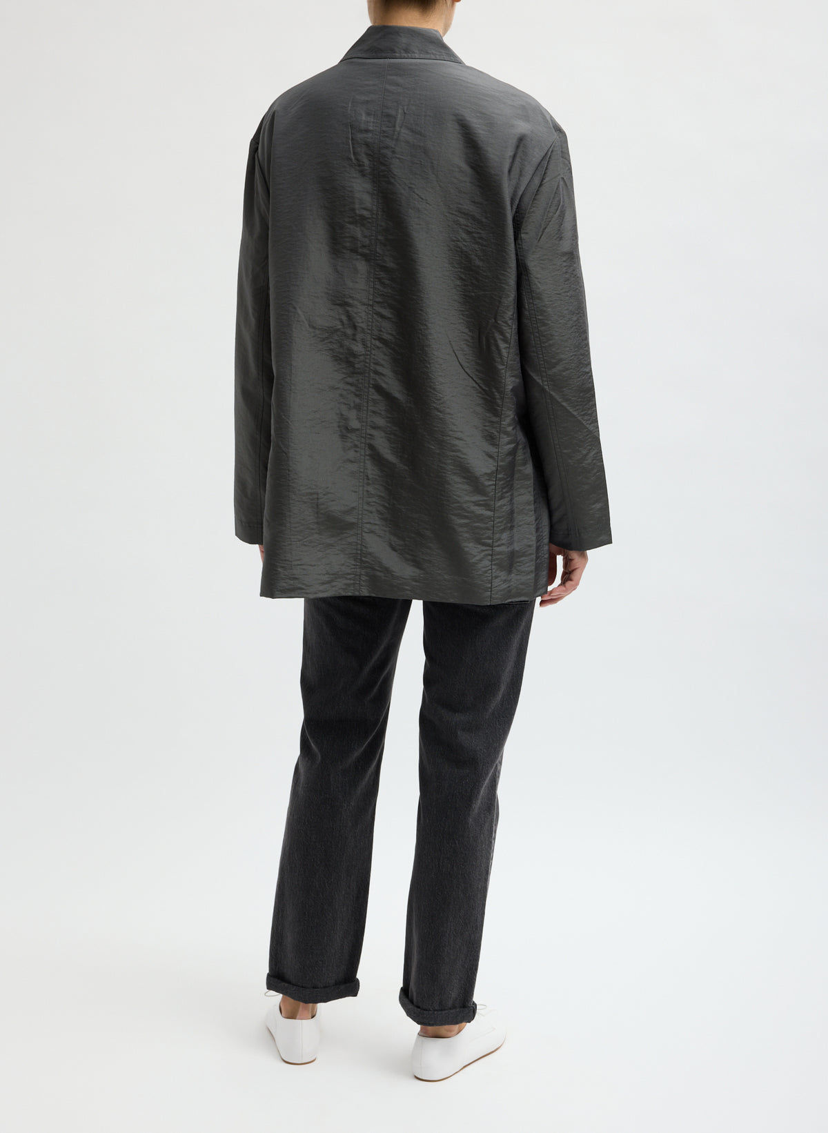 Metal Crispy Nylon Liam Blazer - back view on model