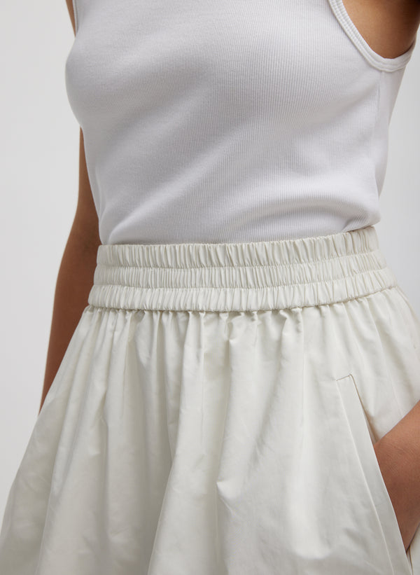 Nylon Pull On Full Skirt - White-2