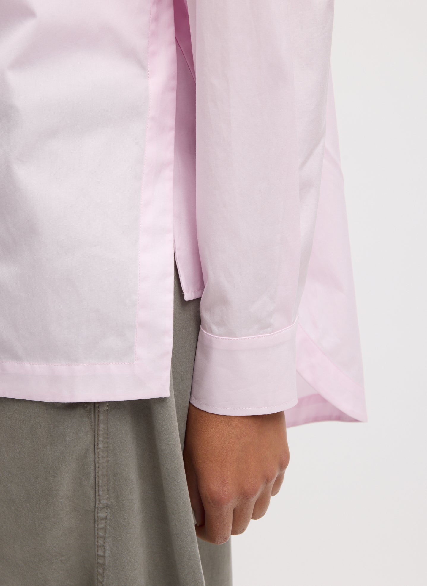 Pink Gabe Oversized Shirt - closeup of wrist detail