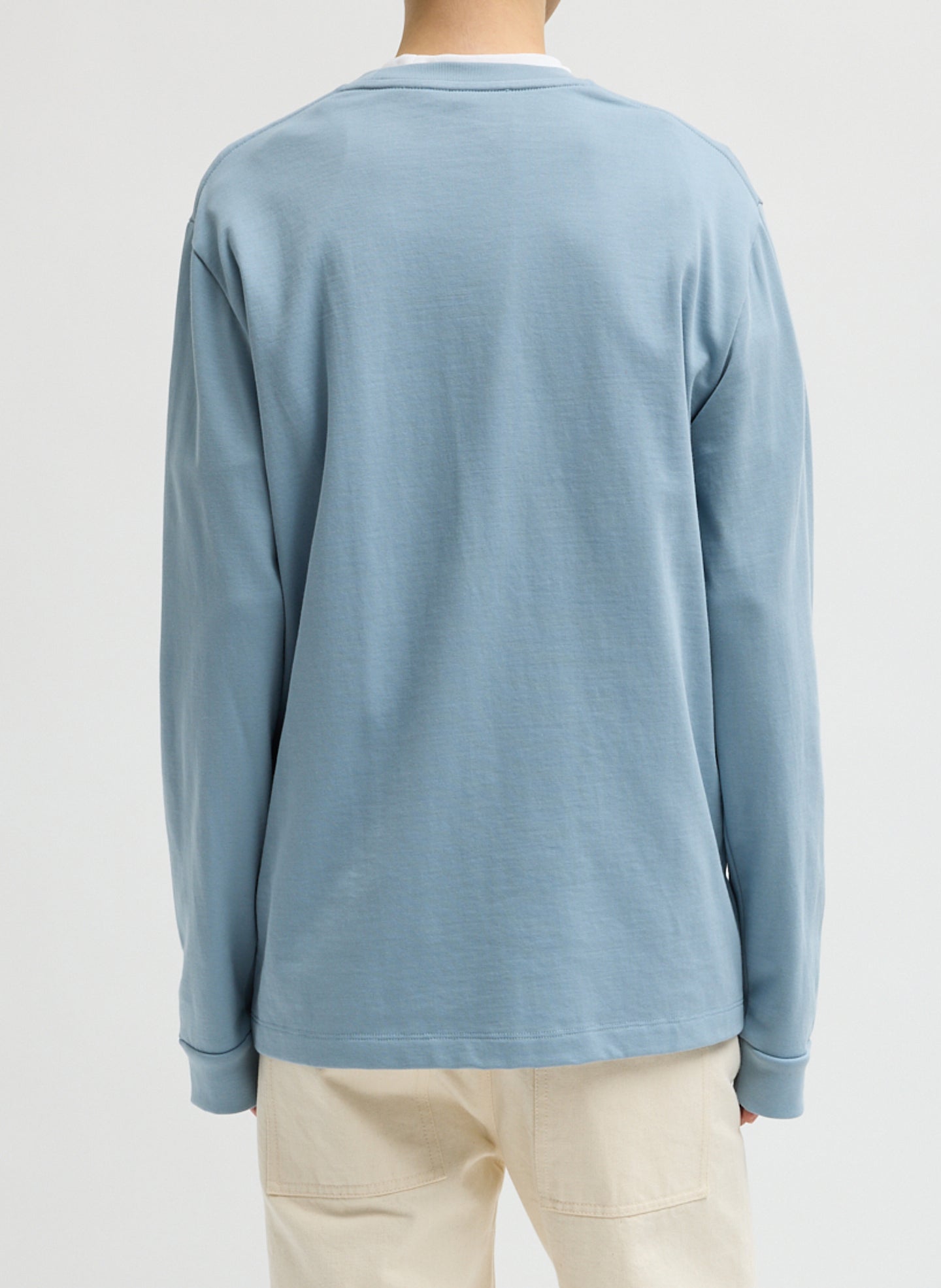 Light Blue Perfect Unisex Long Sleeve T-Shirt - long-sleeve t-shirt, back view on model