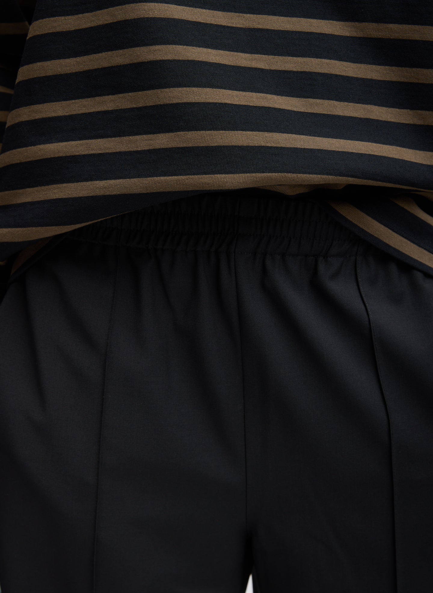 Brown and Black Striped Perfect Unisex Long Sleeve T-Shirt - closeup of stripe pattern