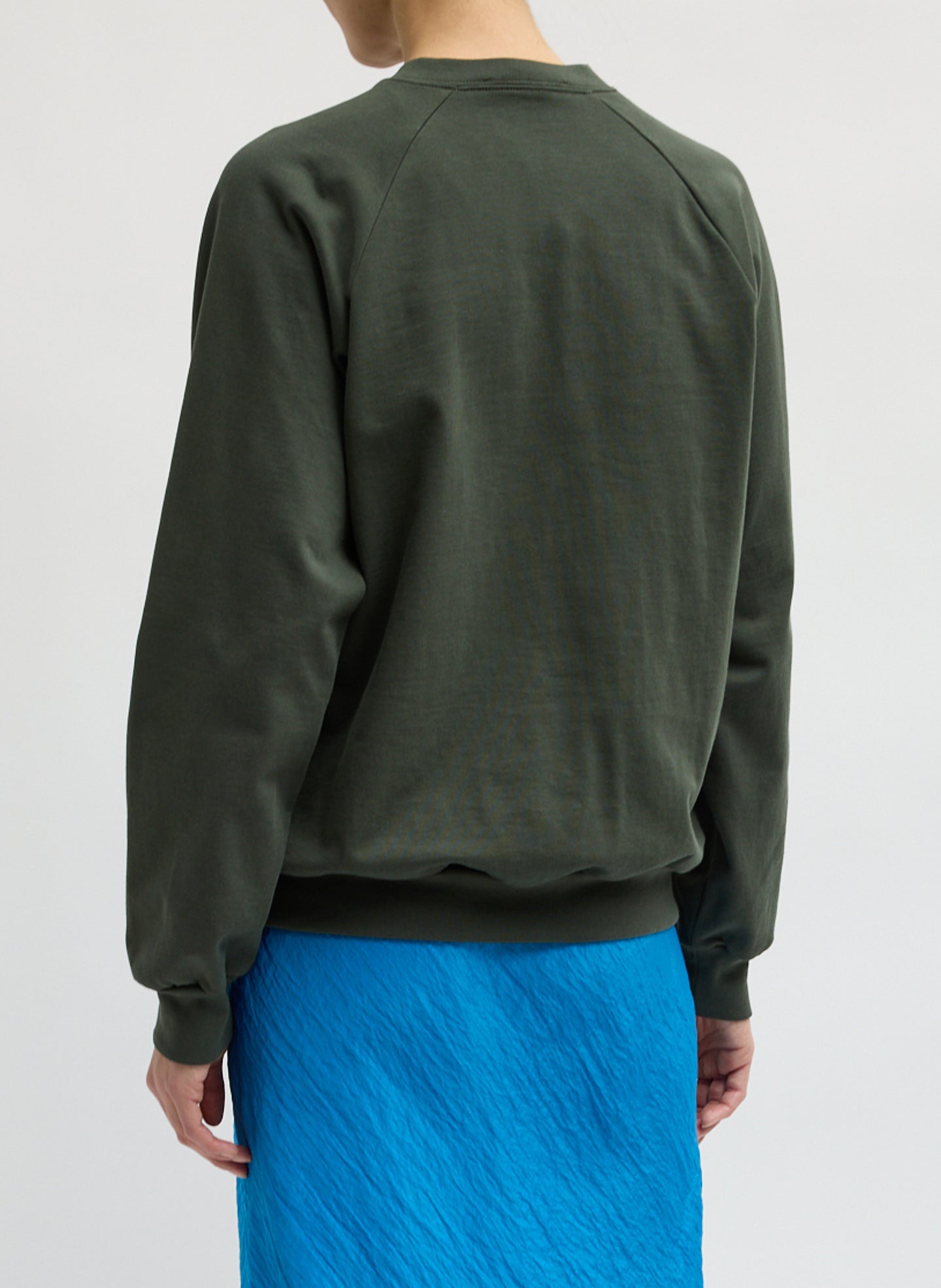 Dark Green Perfect T-Shirt Vintage Sweatshirt - v-neck sweatshirt, back view on model