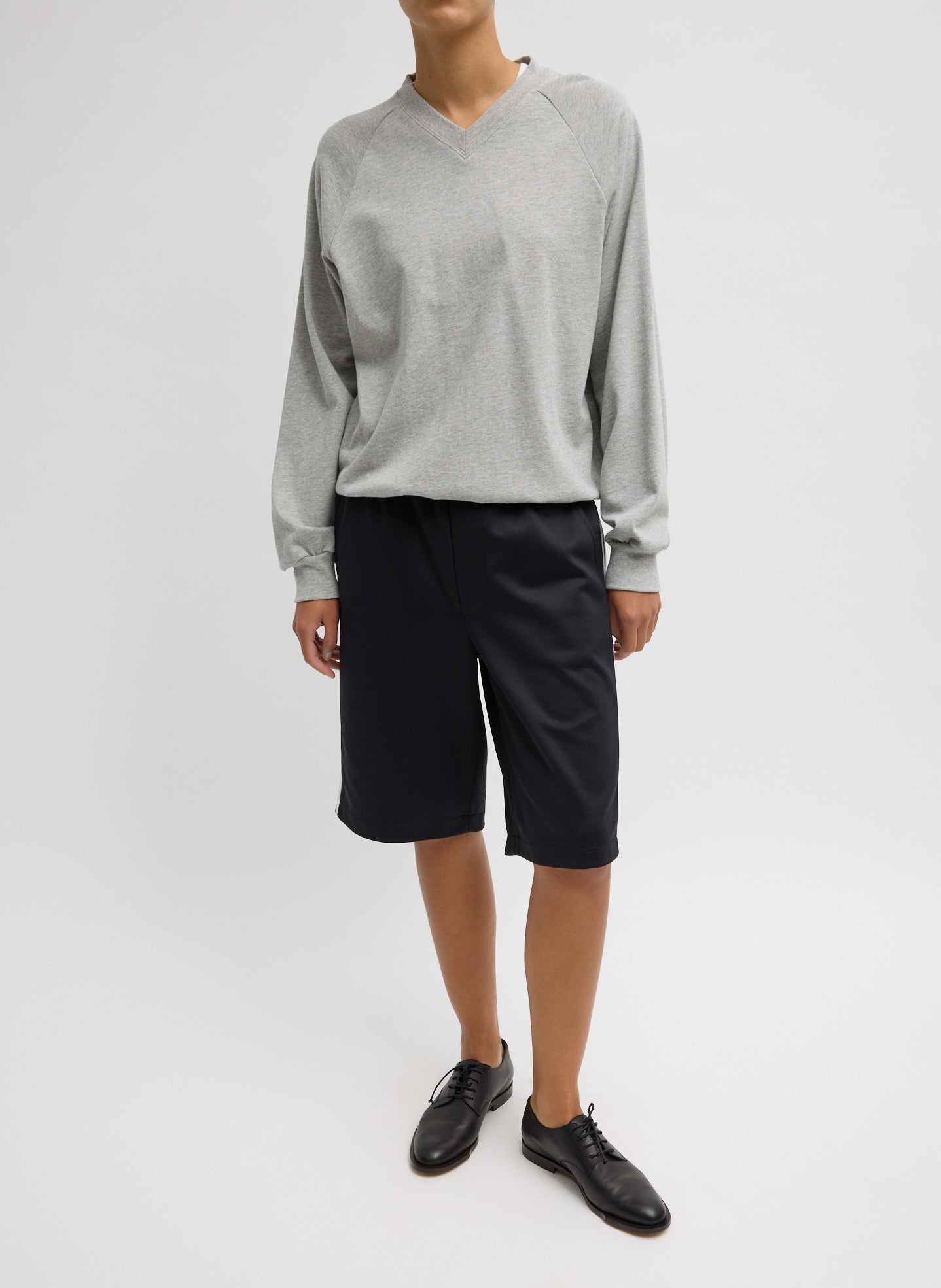 Heather Grey Perfect T Vintage Sweatshirt - full look, front view on model