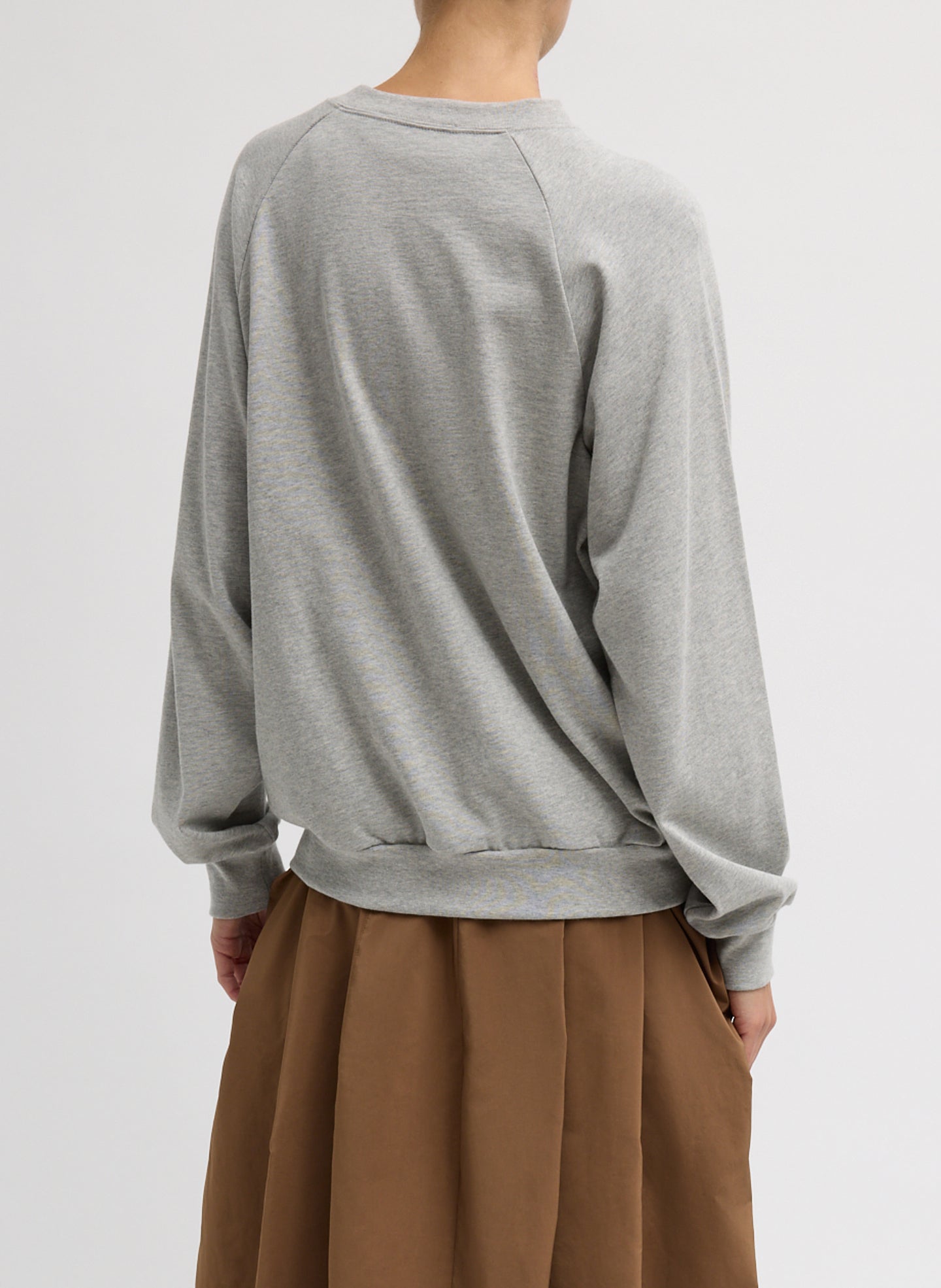 Heather Grey Perfect T Vintage Sweatshirt - v-neck sweatshirt, back view on model