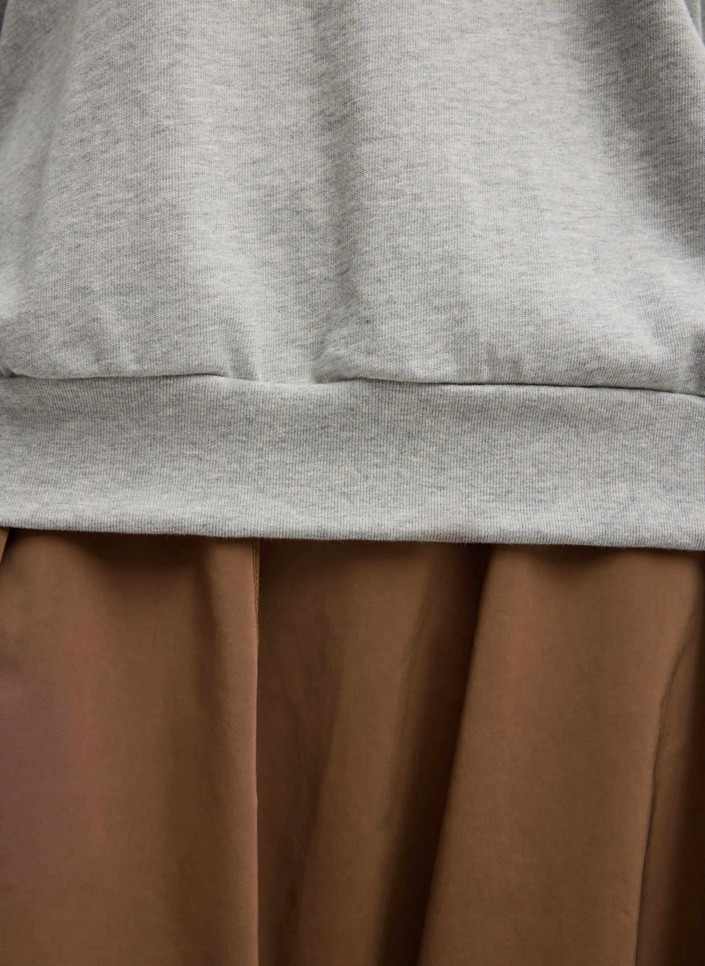 Heather Grey Perfect T Vintage Sweatshirt - closeup of hem detail