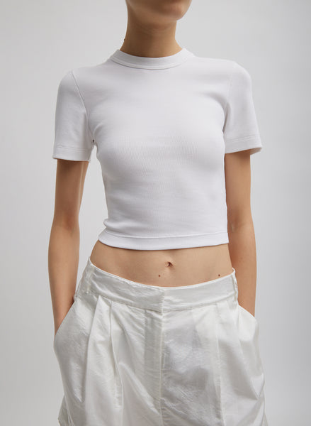 I Saw It First Satin Pleated Extreme Crop Top