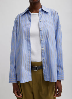 Striped Shirting Gabe Oversized Shirt Blue Multi-1
