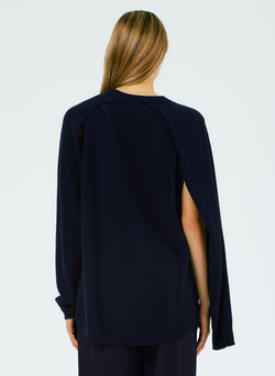 Feather Weight Cashmere Easy Cocoon Tunic Navy-5