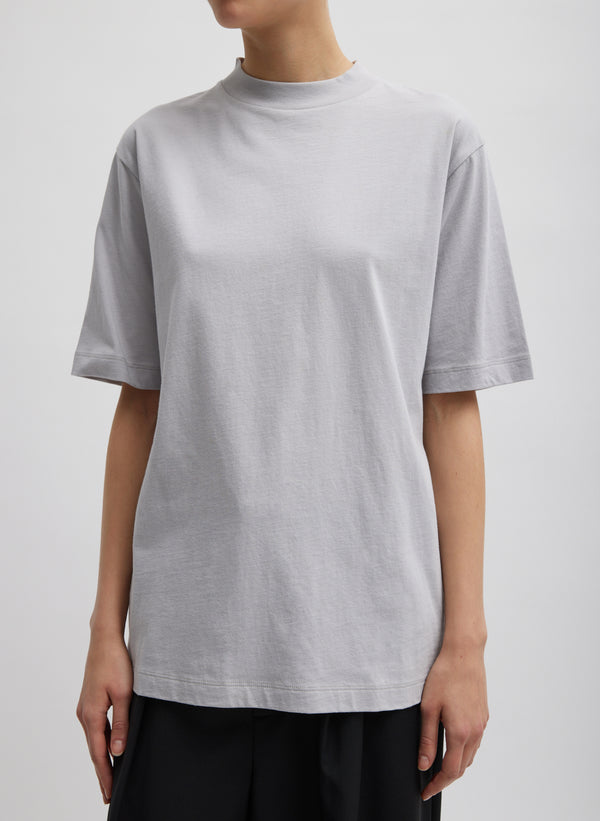 Mock Neck Unisex T-Shirt - Greystone-1