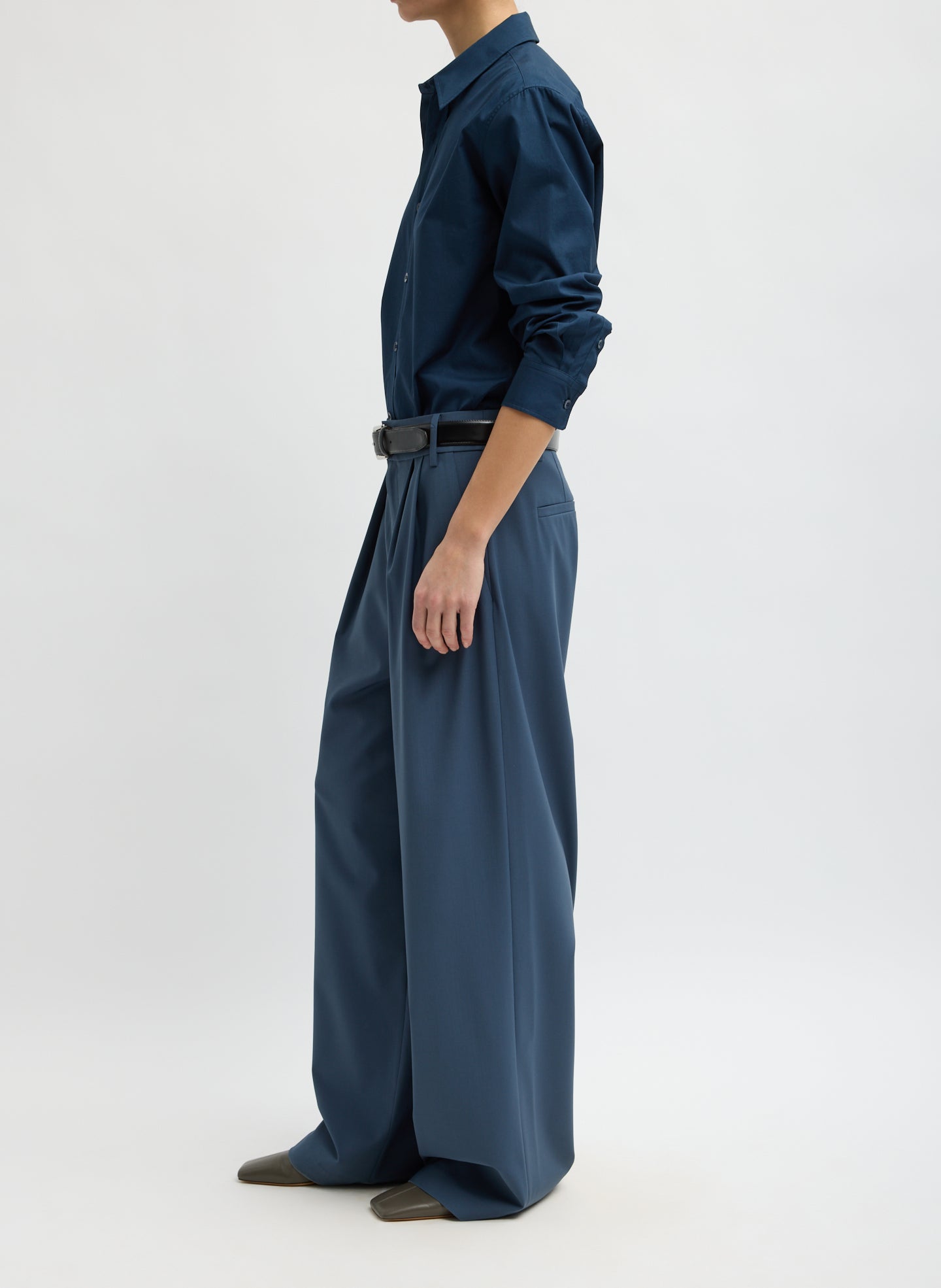 Blue Fog Tropical Wool Stella Pant - trousers, side view on model