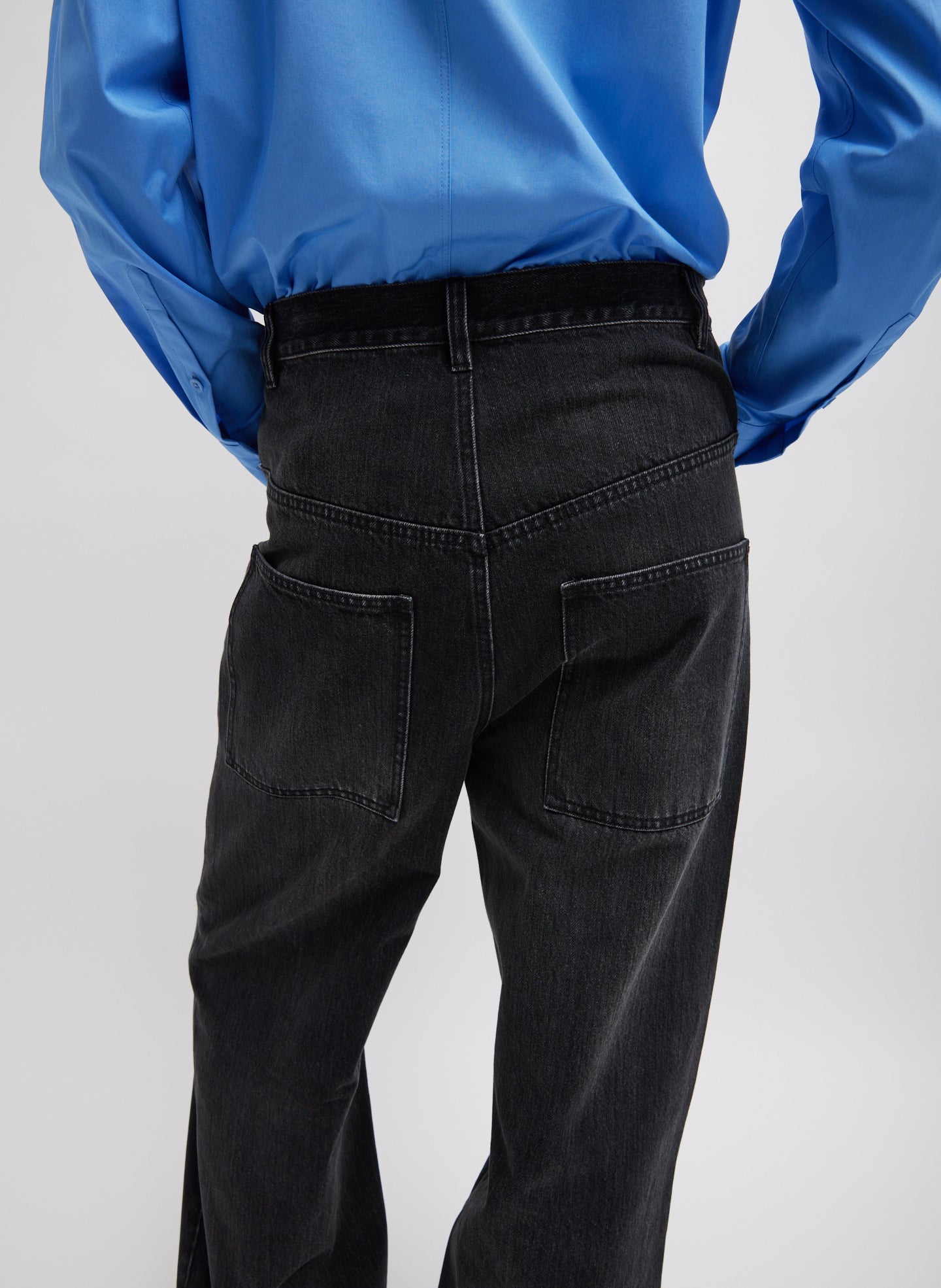 Vintage Black Denim Ryder Jean - closeup of back and pocket details