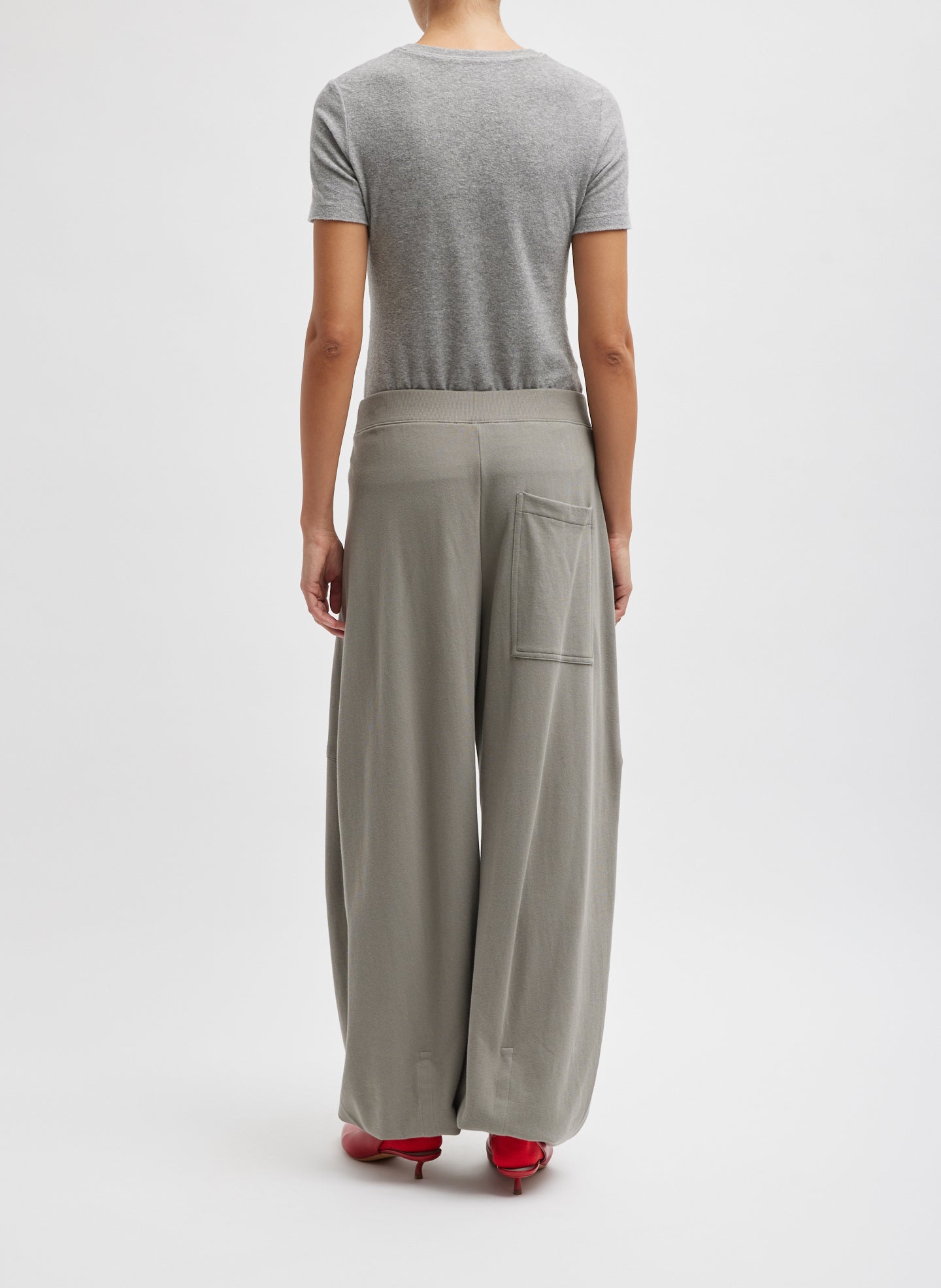 Dark Stone Grey Light Weight Sweatshirting Winslow Pant - full look, back view on model
