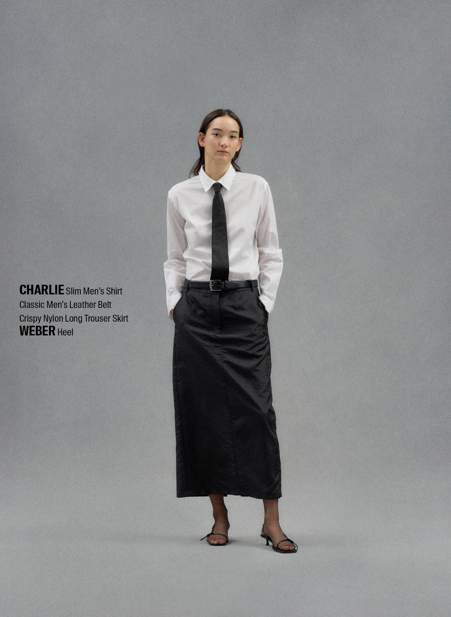 White Charlie Men's Slim Shirt - editorial campaign on model