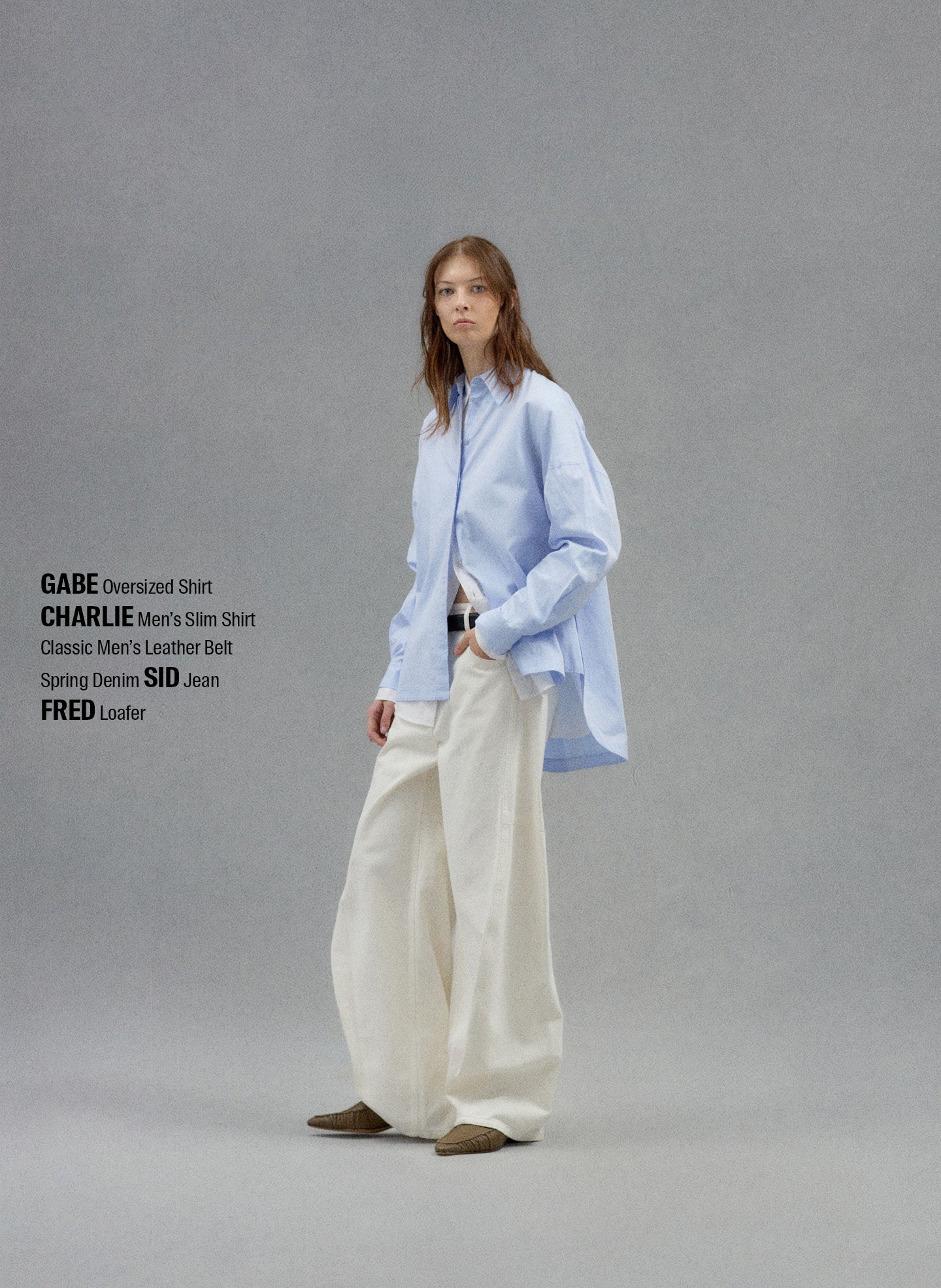 White Spring Denim Sid Jean - editorial campaign on model