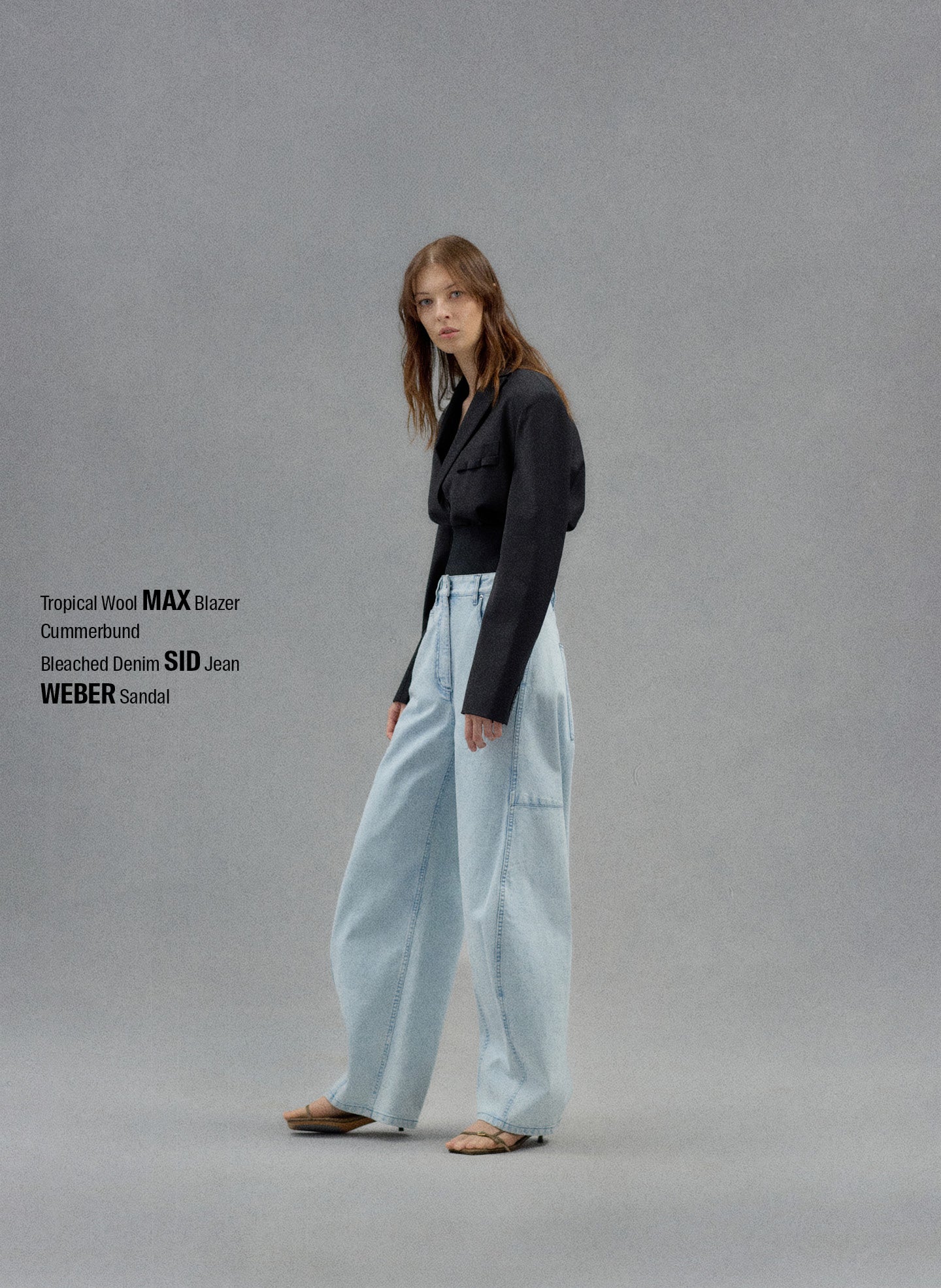 Black Tropical Wool Max Blazer - editorial campaign on model